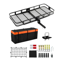 VEVOR 70" x 30" x 6", Hitch Cargo Carrier, 500 lbs Capacity Hitch Cargo Carrier with Ratchet Straps & Cargo Bag