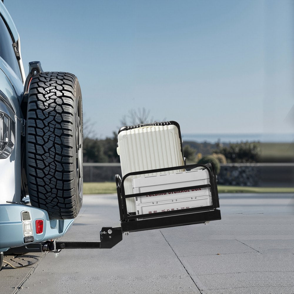 VEVOR 60" x 24" x 14", Hitch Cargo Carrier, 500 lbs Capacity Hitch Cargo Carrier with Anti-Rattle Hitch Stabilizer