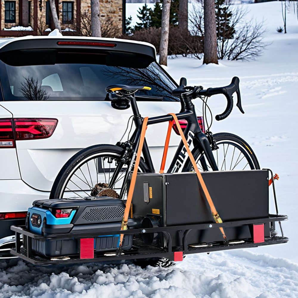 VEVOR 60" x 24" x 6", Hitch Cargo Carrier, 500 lbs Capacity Hitch Cargo Carrier with Cargo Net with Hook & Waterproof