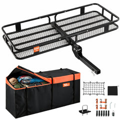 VEVOR 60" x 24" x 6", Hitch Cargo Carrier, 500 lbs Capacity Hitch Cargo Carrier with Cargo Net with Hook & Waterproof