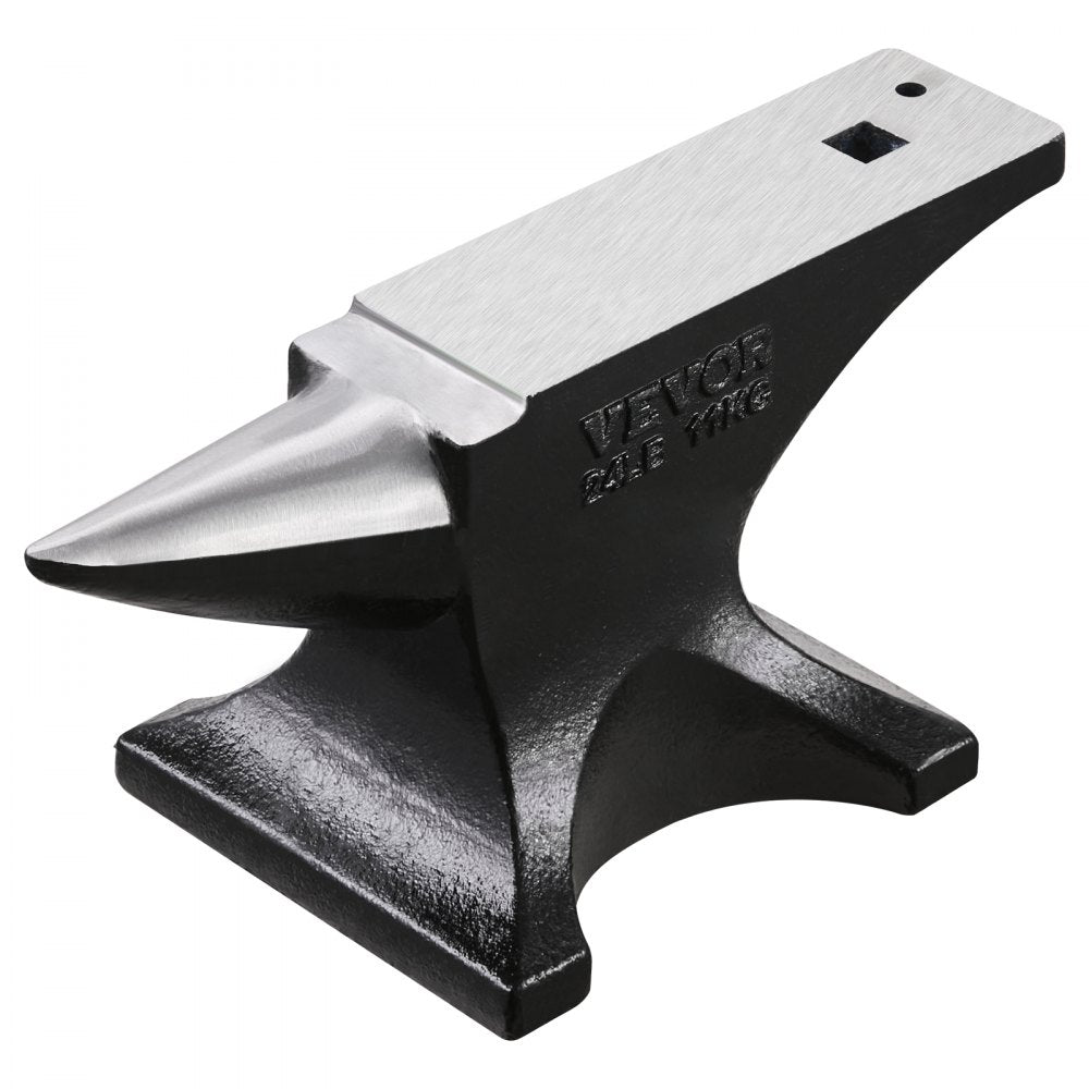 VEVOR Single Horn Anvil, 25lbs Cast Steel Anvil, High Hardness Rugged Round Horn Anvil for Blacksmiths, with Stable