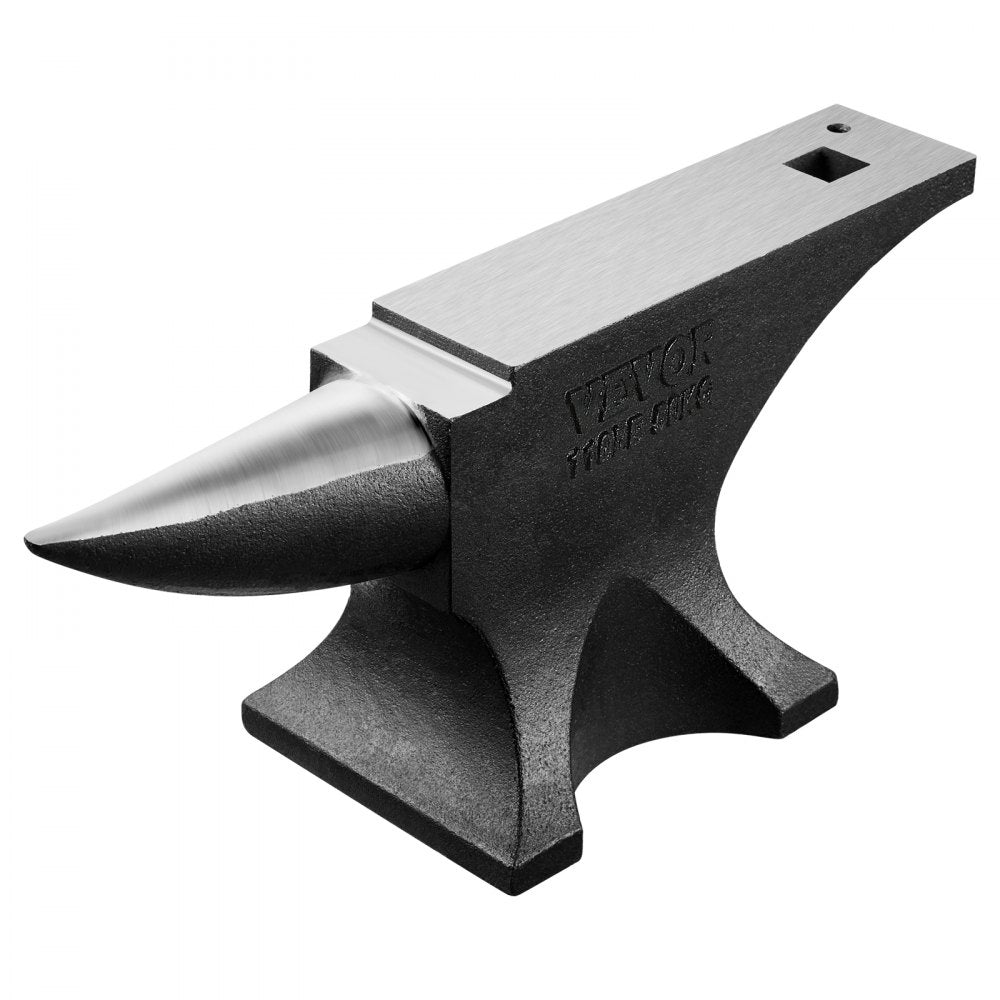 VEVOR Single Horn Anvil, 110lbs Cast Steel Anvil, High Hardness Rugged Round Horn Anvil for Blacksmiths, with Large