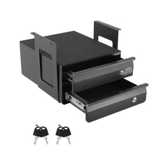 VEVOR 13" Wide Under Desk Drawer Slide Out, Under Table Pull-out Drawer Attachment, Hidden Desktop 2 Layer Storage