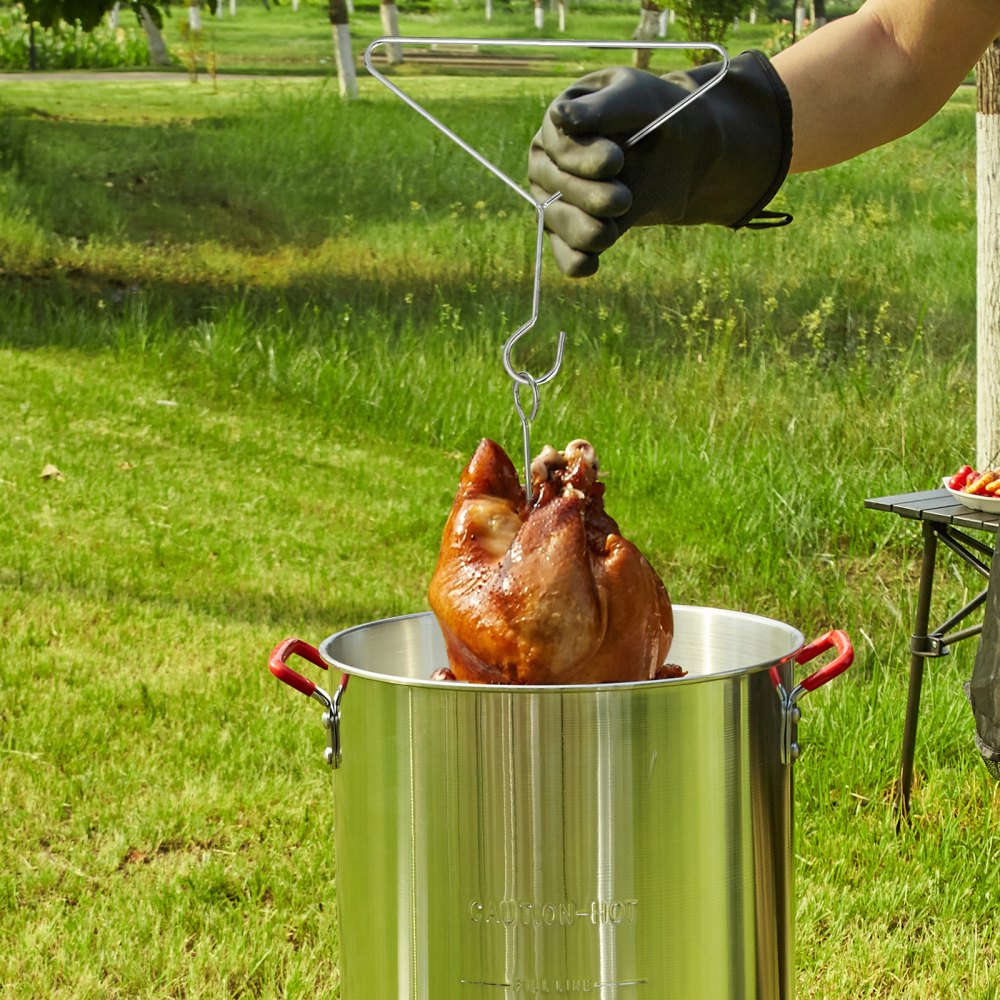 VEVOR Turkey Deep Fryer, 30-qt Turkey Fryer Boiler Steamer Cooker Set, Outdoor Aluminum Seafood Frying Pot, 54,000 BTU