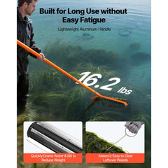 VEVOR Lake Weed Roller, 14.1 ft Stainless Steel Lake & Pond Weed Removal Tool, Muck Razer Aquatic & Sludge Tiller, Rid