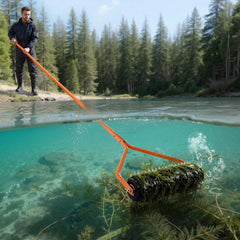 VEVOR Lake Weed Roller, 14.1 ft Stainless Steel Lake & Pond Weed Removal Tool, Muck Razer Aquatic & Sludge Tiller, Rid