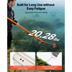 VEVOR Lake Weed Roller, 18 ft Lake & Pond Weed Removal Tool, Muck Razer Aquatic & Sludge Tiller, Rid Roots and Muck