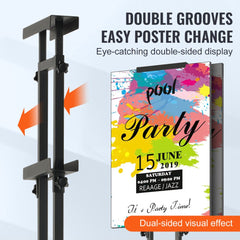 VEVOR Poster Stand, Adjustable Height Up to 75", Double-Sided Heavy Duty Pedestal Sign Holder, Floor Standing Sign