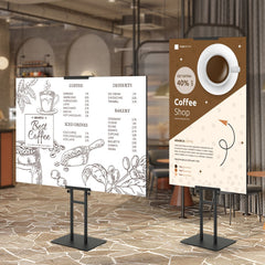 VEVOR Poster Stand, Adjustable Height Up to 75", Double-Sided Heavy Duty Pedestal Sign Holder, Floor Standing Sign