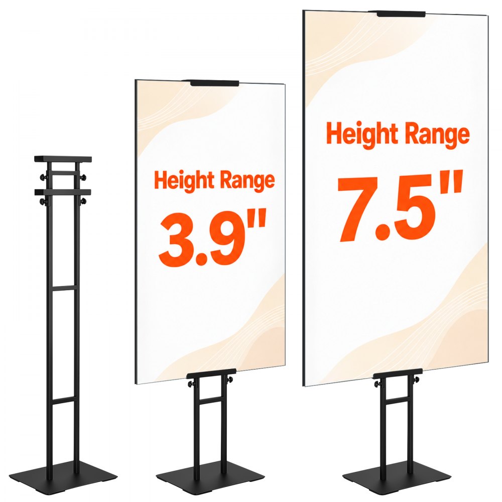 VEVOR Poster Stand, Adjustable Height Up to 75", Double-Sided Heavy Duty Pedestal Sign Holder, Floor Standing Sign
