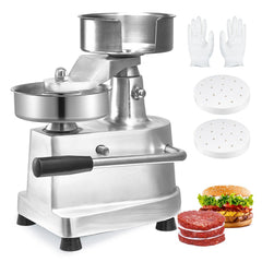 VEVOR Commercial Burger Patty Maker, 130mm/5inch Hamburger Beef Patty Maker, Heavy Duty Food-Grade Stainless Steel Bowl