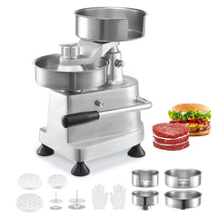 VEVOR Commercial Burger Patty Maker, Hamburger Beef Patty Maker with 3 Convertible Mold(4/5/6-inch), Heavy Duty