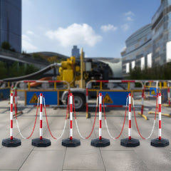 VEVOR Adjustable Traffic Delineator Post Cones, 6 Pack, Traffic Safety Delineator Barrier with Fillable Base 6.6FT