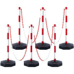 VEVOR Adjustable Traffic Delineator Post Cones, 6 Pack, Traffic Safety Delineator Barrier with Fillable Base 6.6FT