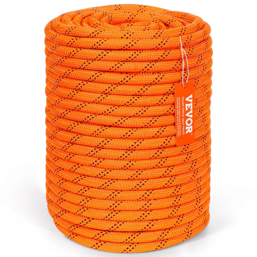 VEVOR Dual-Weave Polyester Cord, 1/2 inch x 220 feet, 48-Strand, 8000 LBS Tensile Strength, Multi-Use Outdoor Rope for