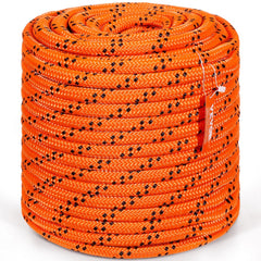 VEVOR Double Braided Polyester Rope, 3/4 in x 220 ft, 24 Strands, 12700 LBS Breaking Strength Outdoor Rope, Arborist