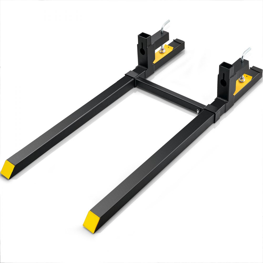 VEVOR Pallet Forks, 2000 lbs Tractor Bucket Forks, 60" Total Length Clamp on Pallet Forks with Adjustable Stabilizer