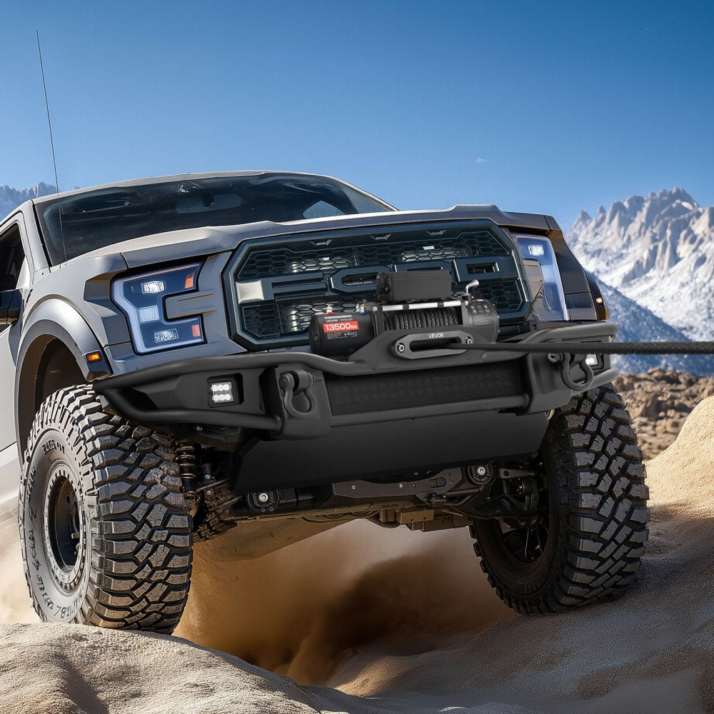 VEVOR Electric Winch, 13500 lbs Load Capacity, 12V DC Truck Winch with Φ3/8 in x 85 ft Synthetic Rope, Wireless & Wired