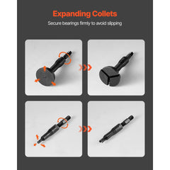 VEVOR Blind Hole Bearing Puller Set, 16-in-1 Inner Bearing Race and Seal Extractor Kit, 16 PCS Slide Hammer Pilot