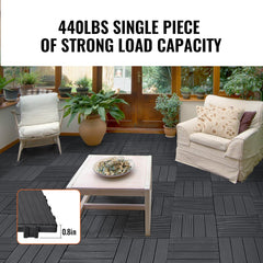 VEVOR Interlocking Deck Tiles, 36 Pack,11.6"x11.6" 36 sq. ft Plastic Waterproof Outdoor Flooring All Weather Use, Patio