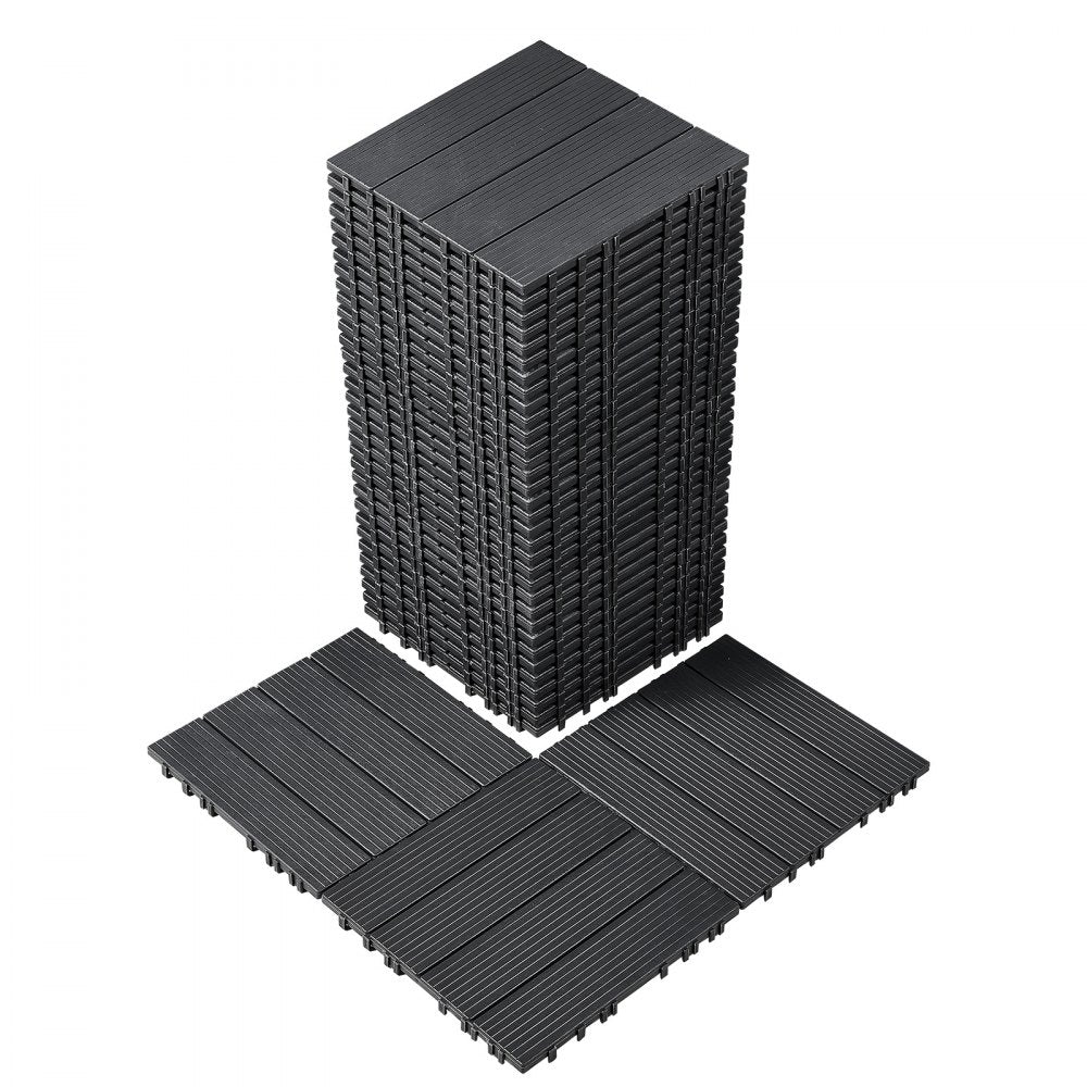 VEVOR Interlocking Deck Tiles, 36 Pack,11.6"x11.6" 36 sq. ft Plastic Waterproof Outdoor Flooring All Weather Use, Patio