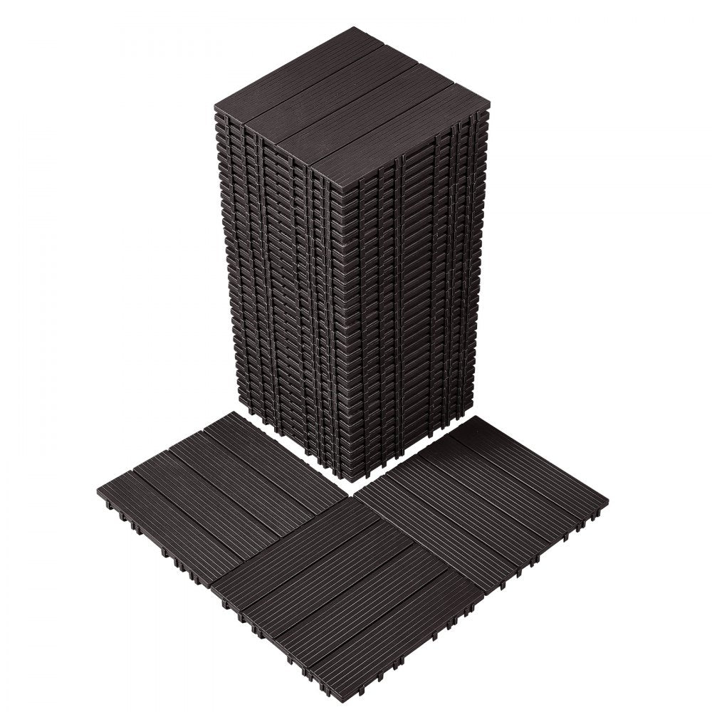 VEVOR Interlocking Deck Tiles, 36 Pack,11.6"x11.6" 36 sq. ft Plastic Waterproof Outdoor Flooring All Weather Use, Patio