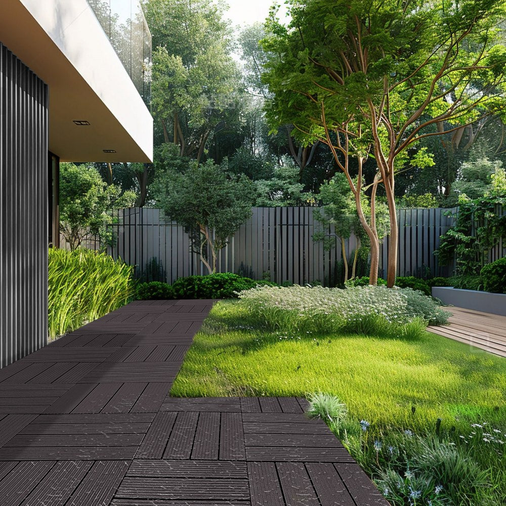 VEVOR Interlocking Deck Tiles, 54 Pack,12"x12" 54 sq. ft Plastic Waterproof Outdoor Flooring All Weather Use, Patio