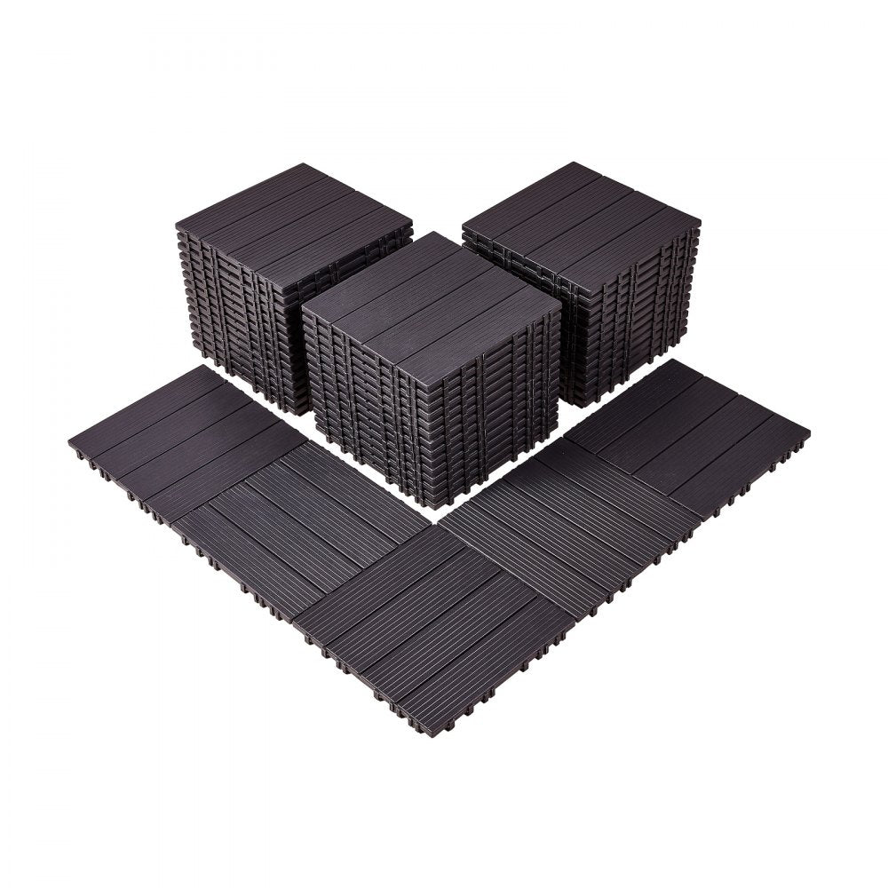 VEVOR Interlocking Deck Tiles, 54 Pack,12"x12" 54 sq. ft Plastic Waterproof Outdoor Flooring All Weather Use, Patio