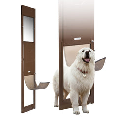 VEVOR Dog Door for Sliding Glass Door, 75 7/8 to 80 11/16 in Adjustable Height, Aluminum Alloy Frame with Rotating