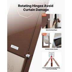 VEVOR Dog Door for Sliding Glass Door, 75 7/8 to 80 11/16 in Adjustable Height, Aluminum Alloy Frame with Rotating