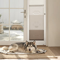 VEVOR Dog Door for Sliding Glass Door, 91 to 96 in Adjustable Height, Aluminum Alloy Frame with Metal Rotating Hinges