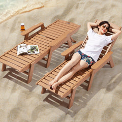 VEVOR Chaise Lounge Chair, 400 lbs Weight Capacity, 6 Positions Adjustable Patio Lounge Chair, Outdoor HDPE Lounge