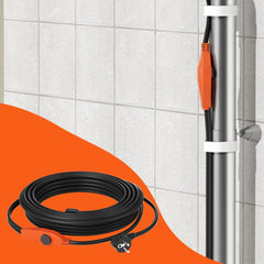 VEVOR Pipe Heating Cable, 60FT 7W/FT Heat Tape for Pipes with Built-in Thermostat, Water Pipe Heat Cable Protects PVC