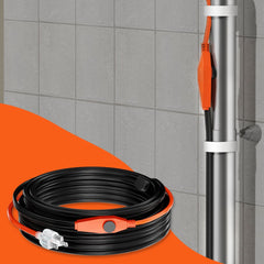 VEVOR Pipe Heating Cable, 80FT 7W/FT Heat Tape for Pipes with Built-in Thermostat, Water Pipe Heat Cable Protects PVC