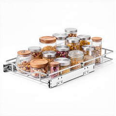 VEVOR Pull Out Cabinet Organizer 14.06"W x 20.94"D Steel Slide Out Drawers, for Kitchen Bathroom Pantry Home