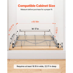 VEVOR Pull Out Cabinet Organizer 16.93"W x 21.06"D Steel Slide Out Drawers, for Kitchen Bathroom Pantry Home