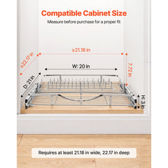 VEVOR Pull Out Cabinet Organizer 19.69"W x 21.06"D Steel Slide Out Drawers, for Kitchen Bathroom Pantry Home