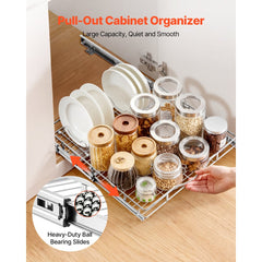 VEVOR Pull Out Cabinet Organizer 19.69"W x 21.06"D Steel Slide Out Drawers, for Kitchen Bathroom Pantry Home