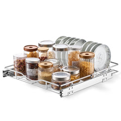VEVOR Pull Out Cabinet Organizer 19.69"W x 21.06"D Steel Slide Out Drawers, for Kitchen Bathroom Pantry Home