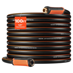 VEVOR Garden Hose, 100 ft 5/8" Heavy Duty 4-Layer Rubber Water Hose, 150PSI Working & 600PSI Burst, Flexible & Non-kink