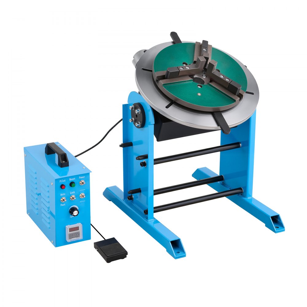 VEVOR Rotary Welding Positioner, 441 lbs Load Capacity, -45° to 90° Tilt Angle Welding Positioner Turntable Table
