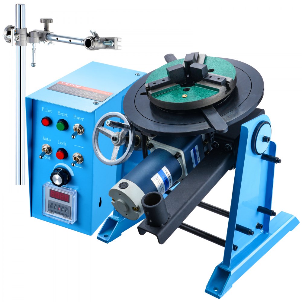 VEVOR Rotary Welding Positioner 50KG, 0-90° Welding Positioning Turntable Table 0.5-6RPM 120W, with 12.4 Inch 3-Jaw