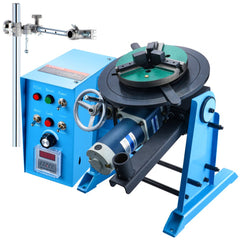 VEVOR Rotary Welding Positioner 50KG, 0-90° Welding Positioning Turntable Table 0.5-6RPM 120W, with 12.4 Inch 3-Jaw