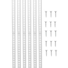VEVOR Shelf Pilaster, 36.3-inch 6 Pack, Adjustable Shelf Brackets Steel Mortise Mount Pilaster Strip Standards with 24