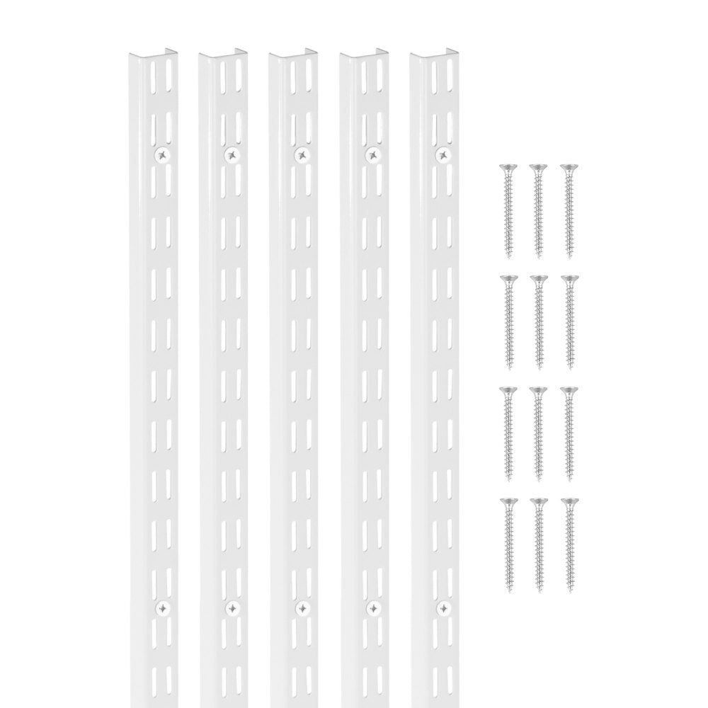 VEVOR Shelf Pilaster, 60-inch 5 Pack, Dual Track Upright Wall Shelving System, Heavy Duty Support System Twin Slot