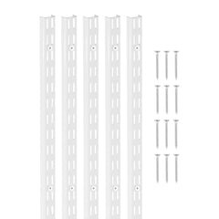 VEVOR Shelf Pilaster, 60-inch 5 Pack, Dual Track Upright Wall Shelving System, Heavy Duty Support System Twin Slot
