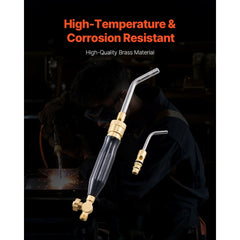 VEVOR Air Acetylene Torch Kit, Acetylene Gas Welding Tool with 149'' Hose, 2 Welding Tips, CGA200 Regulator & Torch