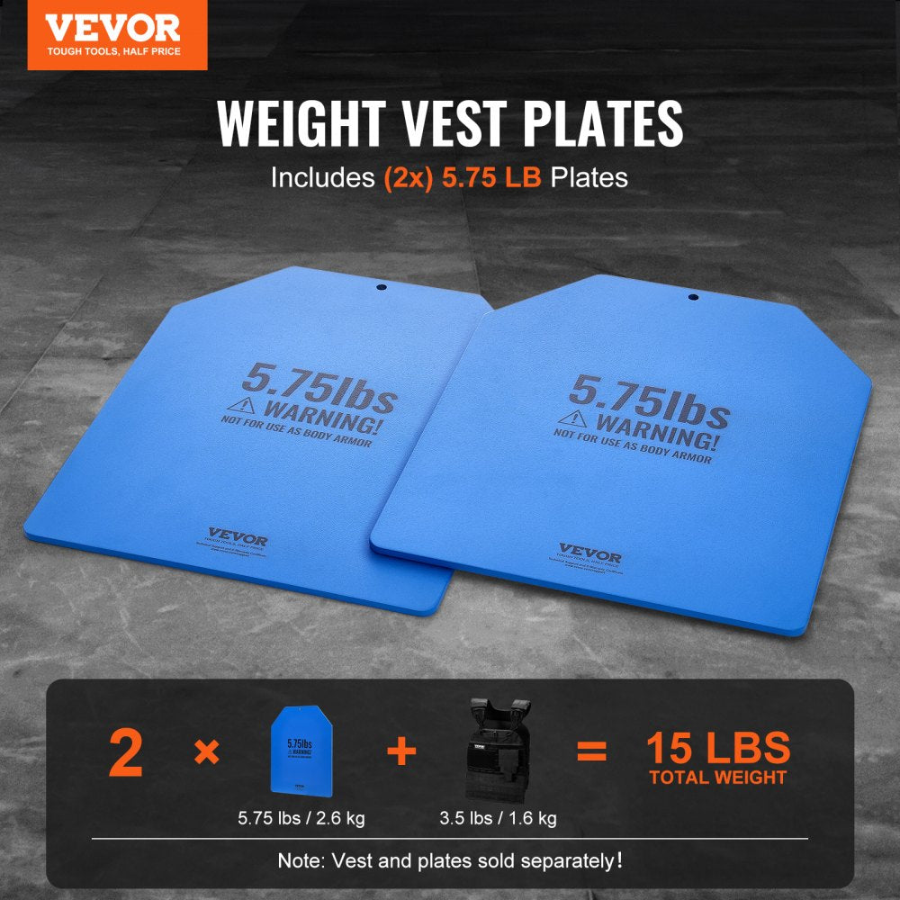 VEVOR Weight Vest Plates, 5.75 LB Pairs, Premium Steel Weighted plates, Contoured Ergonomic Fit - WODs, Additional