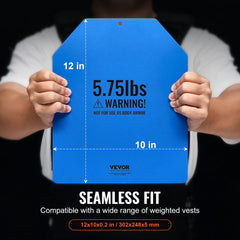 VEVOR Weight Vest Plates, 5.75 LB Pairs, Premium Steel Weighted plates, Contoured Ergonomic Fit - WODs, Additional
