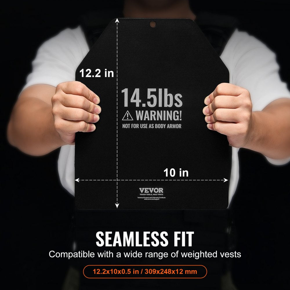 VEVOR Weight Vest Plates, 14.5 LB Pairs, Premium Steel Weighted plates, Contoured Ergonomic Fit - WODs, Additional